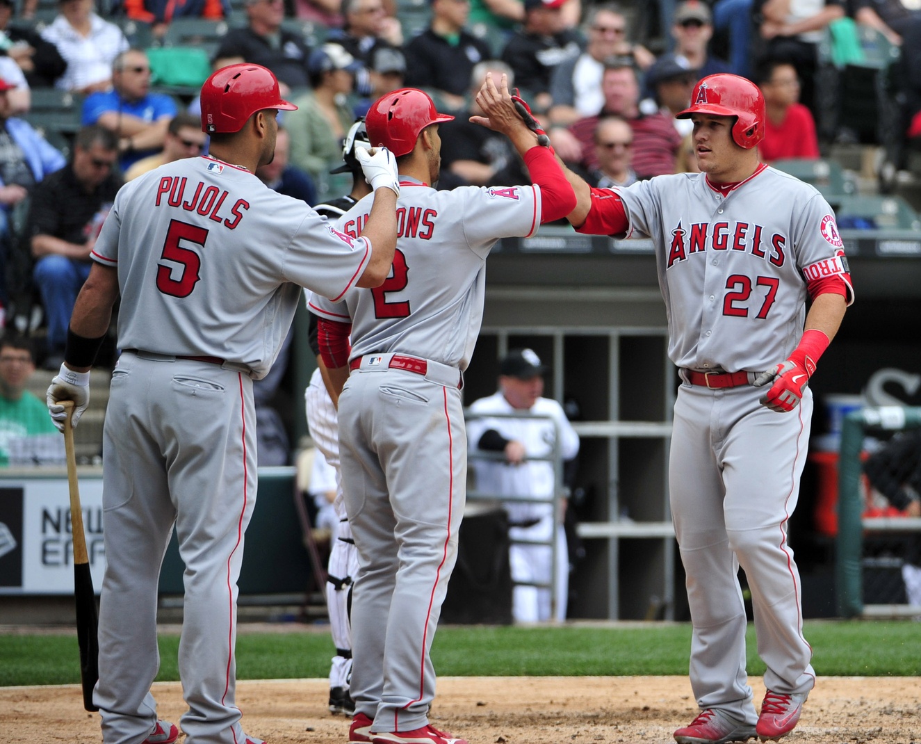 Mike Trout, Albert Pujols, Andrelton Simmons