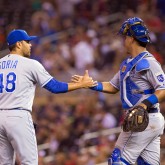 Joakim Soria and Salvador Perez