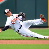 Apr 29, 2018; Baltimore, MD, USA; Baltimore Orioles shortstop Manny Machado (13) fields a ground ball in the sixth inning against the Detroit Tigers at Oriole Park at Camden Yards. Mandatory Credit: Evan Habeeb-USA TODAY Sports